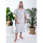 Komplet poncho hammam damski beż i męski 100% naturalna bawełna Yeye - obrazek 8