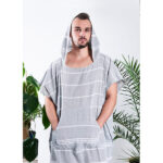 Komplet poncho hammam damski beż i męski 100% naturalna bawełna Yeye - obrazek 7