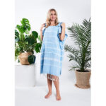 Komplet poncho hammam damskie i ręcznik hammam 100% naturalna bawełna Yeye - obrazek 3