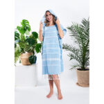 Komplet poncho hammam damskie i ręcznik hammam 100% naturalna bawełna Yeye - obrazek 2