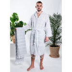 Szlafrok hammam męski 100% naturalna bawełna Yeye - obrazek 2