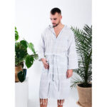 Szlafrok hammam męski 100% naturalna bawełna Yeye - obrazek 7