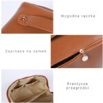 Kosmetyczka elegancka z ekoskóry na zamek YEYE - obrazek 3