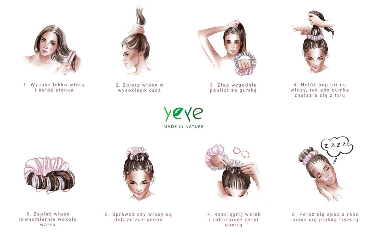 Satynowy wałek SILK BOW scrunchie do robienia loków YEYE - obrazek 9