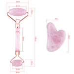Zestaw roller + kamień Gua Sha do masażu i relaksu - różowy kwarc Yeye - obrazek 10