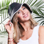 Czapka do sauny bucket hat szara z 100% naturalnej wełny filcowej