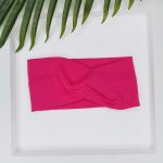 Opaska na uszy ręcznie robiona w prążek bawełniana - obrazek 22