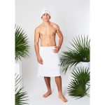 Zestaw do sauny - kilt frotte wiązany i czapka frotte - obrazek 3