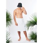 Zestaw do sauny - kilt frotte wiązany i czapka bucket