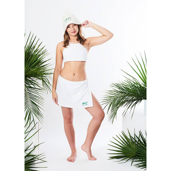 Zestaw do sauny YEYE - Strój Bembea frotte z figami + Czapka filcowa - obrazek 3