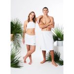 Zestaw frotte do sauny dla dwojga - strój Bembea figi i kilt wiązany