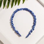 Satynowa opaska do włosów marszczona - obrazek 17