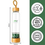 Butelka szklana z kamieniami zielonego jadeitu YEYE - obrazek 8
