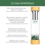 Butelka szklana z kamieniami zielonego jadeitu z sitkiem - obrazek 7