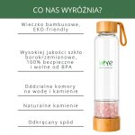 Butelka szklana z kamieniami kwarcu różowego YEYE - obrazek 7